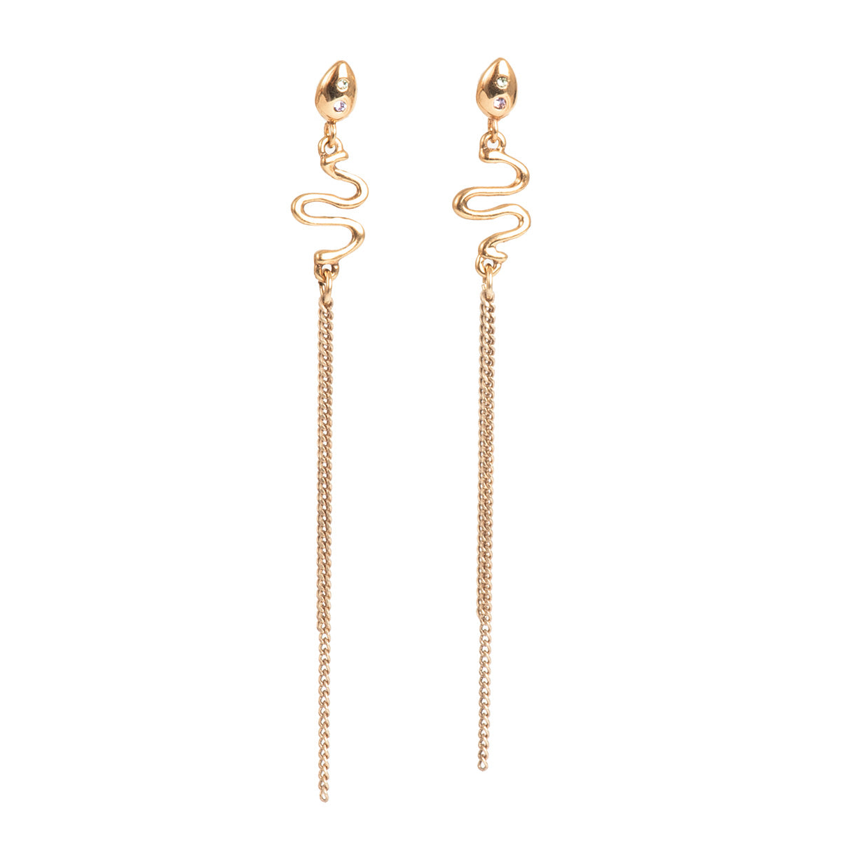 A&C Mysterious Garden Long Gold Plated Earrings
