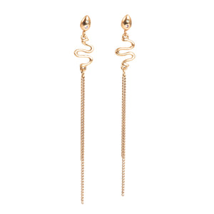 A&C Mysterious Garden Long Gold Plated Earrings