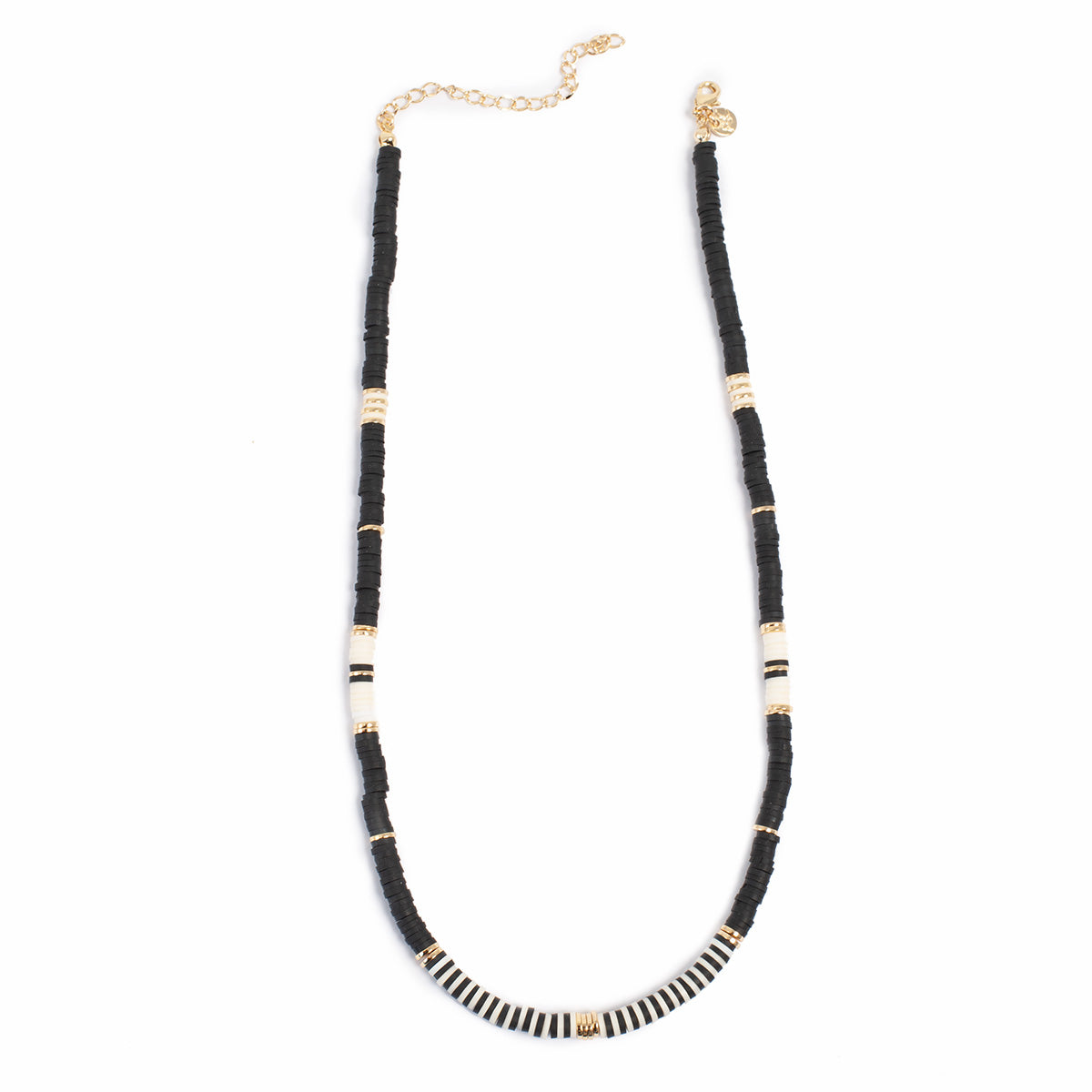 A&C Heishi Delight Black/Multi Bead Necklace
