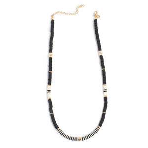 A&C Heishi Delight Black/Multi Bead Necklace