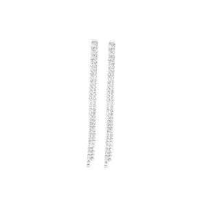 MSE 2 Line Long Rhodium Earring