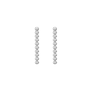 MSE Long Shiny Rhodium Earring