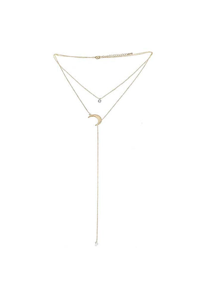 MSN Lariat 2 Layer Gold Necklace – Vosko & Co